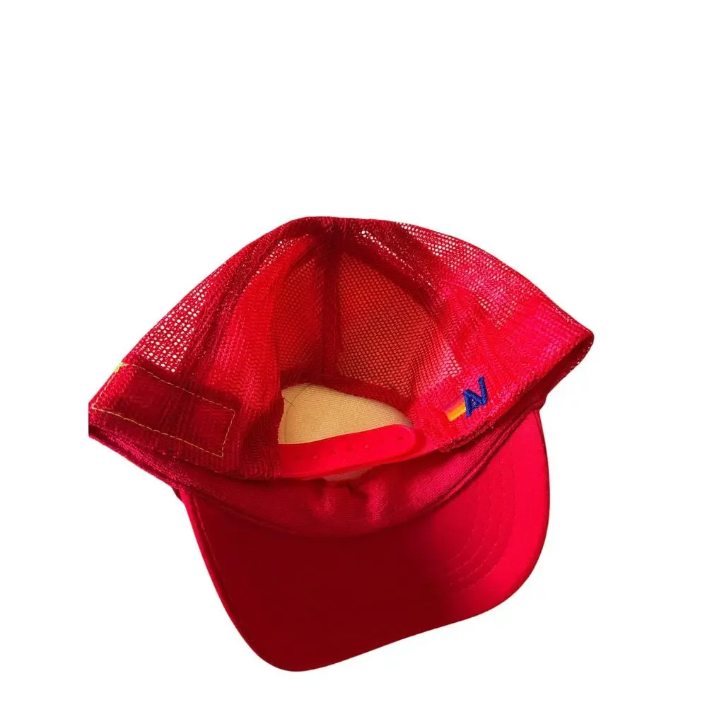 Aviator Nation Red Smiley Face Vintage Mesh Trucker Hat Kids
